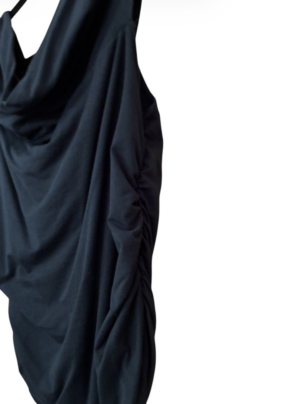 Women's Black Draped Sleeveless top - Picture 2 of 3